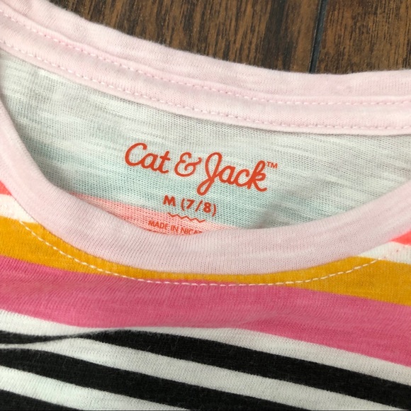 Cat & Jack Striped Tee M (7/8) - Picture 2 of 3